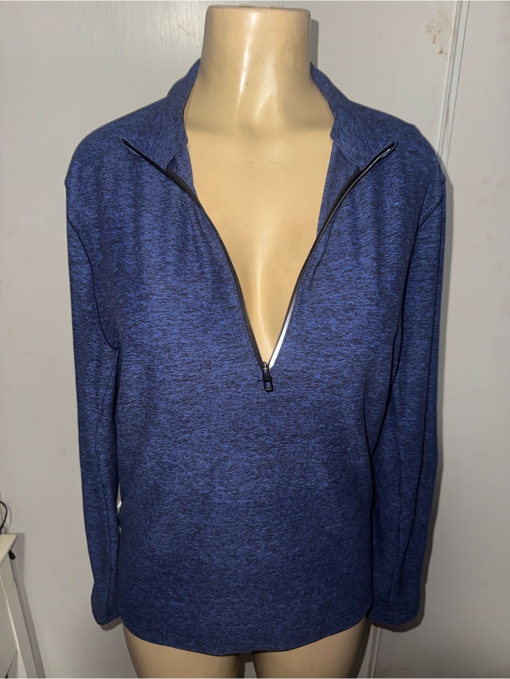 lululemon athletica Men's blue Heather Quarter-Zip Pullover - Picture 11 of 13